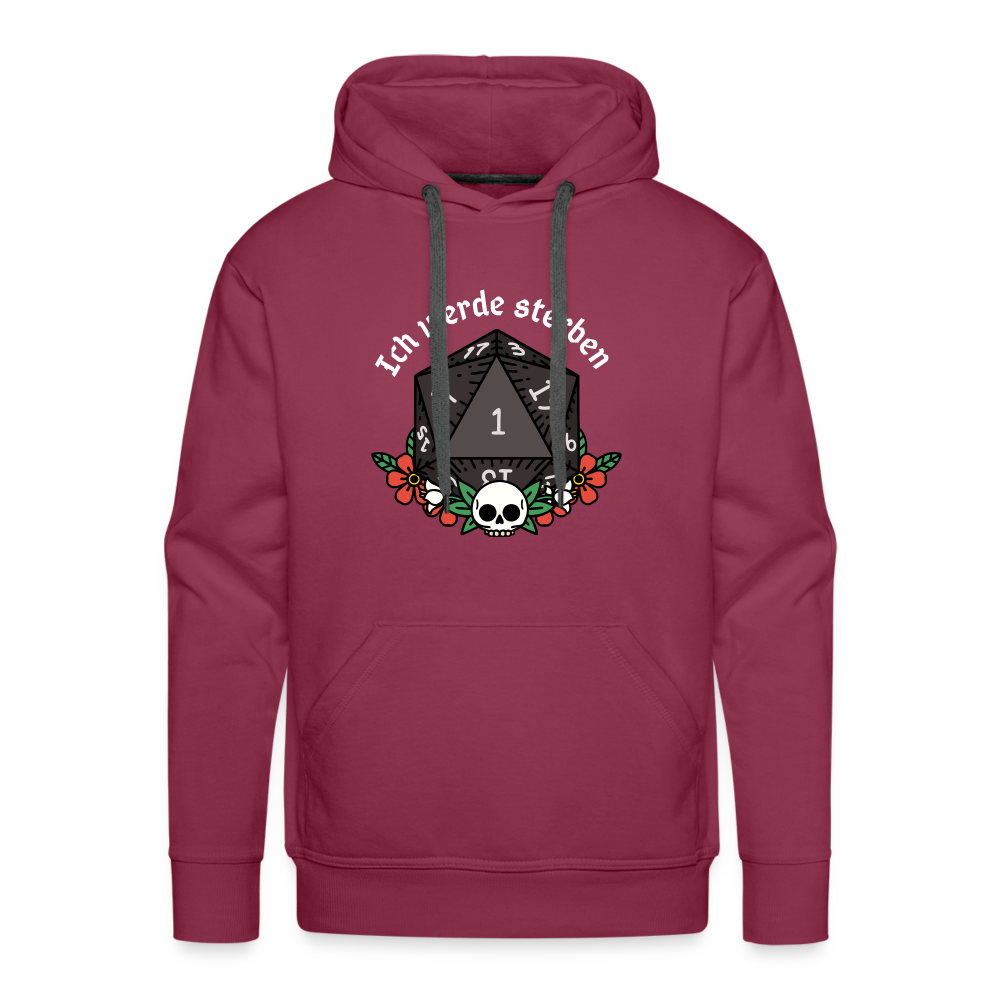 Men’s Premium Hoodie "Ich werde sterben 1" - Bordeaux