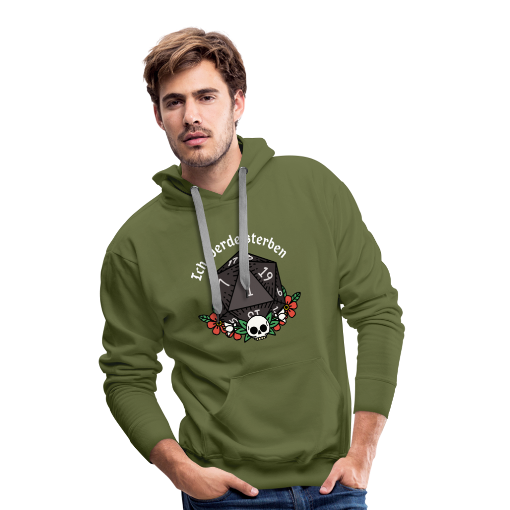 Men’s Premium Hoodie "Ich werde sterben 1" - Olivgrün