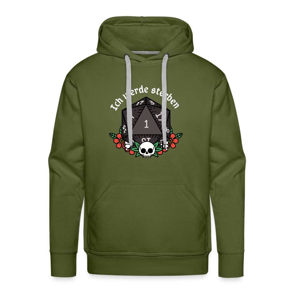 Men’s Premium Hoodie "Ich werde sterben 1" - Olivgrün
