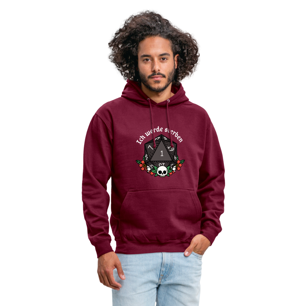 Unisex Hoodie "Ich werde sterben 1" - Bordeaux