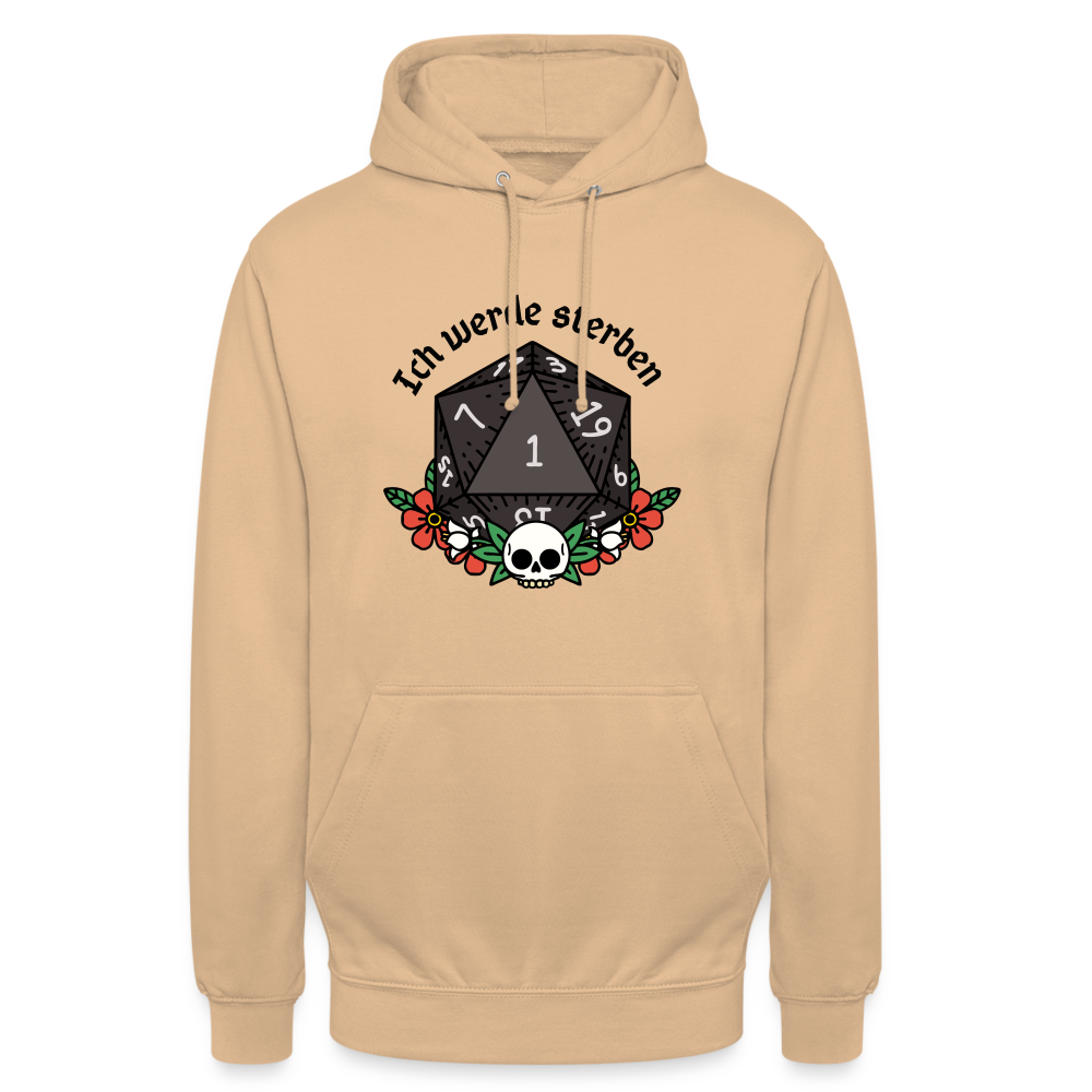 Unisex Hoodie "Ich werde sterben 1" - Beige