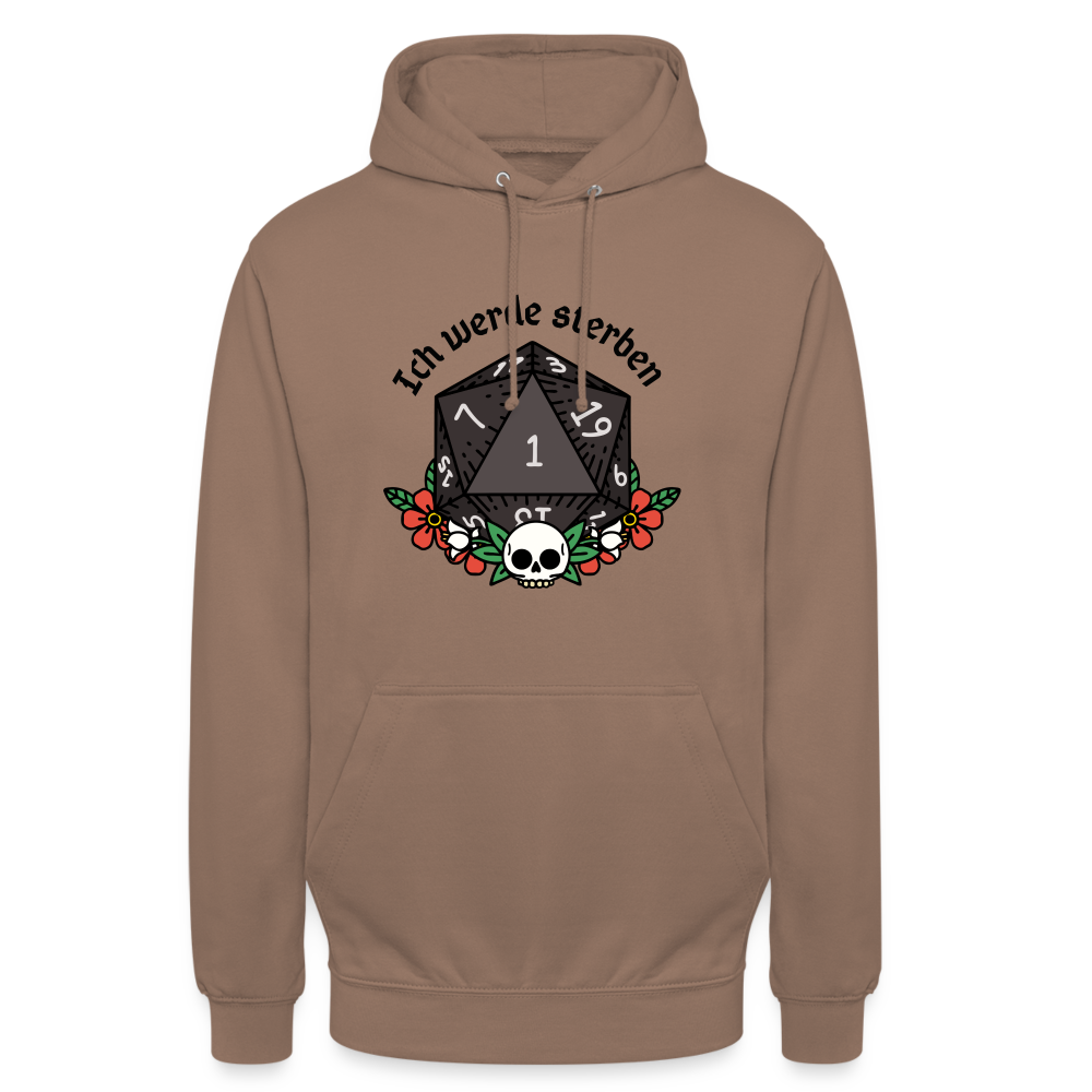Unisex Hoodie "Ich werde sterben 1" - Mokka