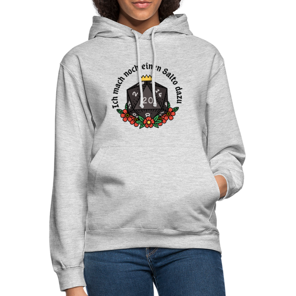Unisex Hoodie "Ich mach noch einen Salto dazu 20" - Hellgrau meliert