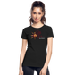 Frauen Premium Bio T-Shirt Rote Fäden - Schwarz