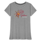 Frauen Premium Bio T-Shirt Rote Fäden - Grau meliert