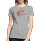 Frauen Premium Bio T-Shirt Rote Fäden - Grau meliert