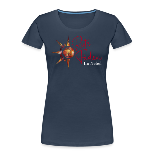 Frauen Premium Bio T-Shirt Rote Fäden - Navy