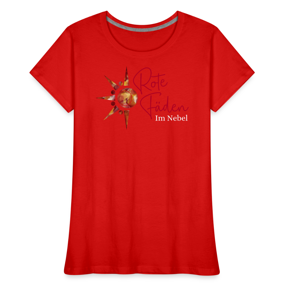 Frauen Premium Bio T-Shirt Rote Fäden - Rot