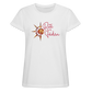 Frauen Oversize T-Shirt Rote Fäden - weiß