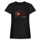 Frauen Oversize T-Shirt Rote Fäden - Schwarz