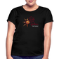 Frauen Oversize T-Shirt Rote Fäden - Schwarz
