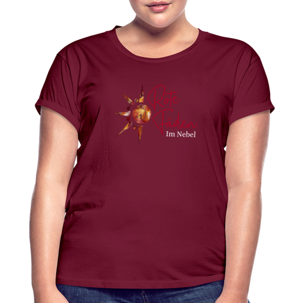 Frauen Oversize T-Shirt Rote Fäden - Bordeaux