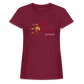 Frauen Oversize T-Shirt Rote Fäden - Bordeaux