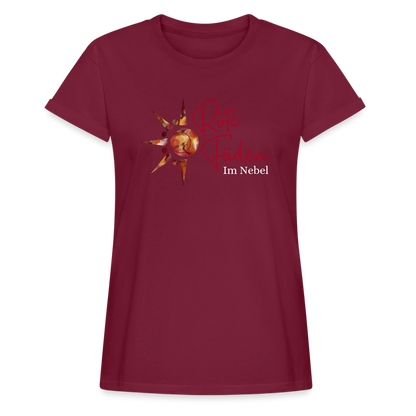 Frauen Oversize T-Shirt Rote Fäden - Bordeaux