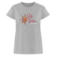 Frauen Oversize T-Shirt Rote Fäden - Grau meliert