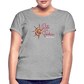 Frauen Oversize T-Shirt Rote Fäden - Grau meliert