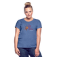 Frauen Oversize T-Shirt Rote Fäden - Denim meliert