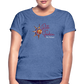 Frauen Oversize T-Shirt Rote Fäden - Denim meliert
