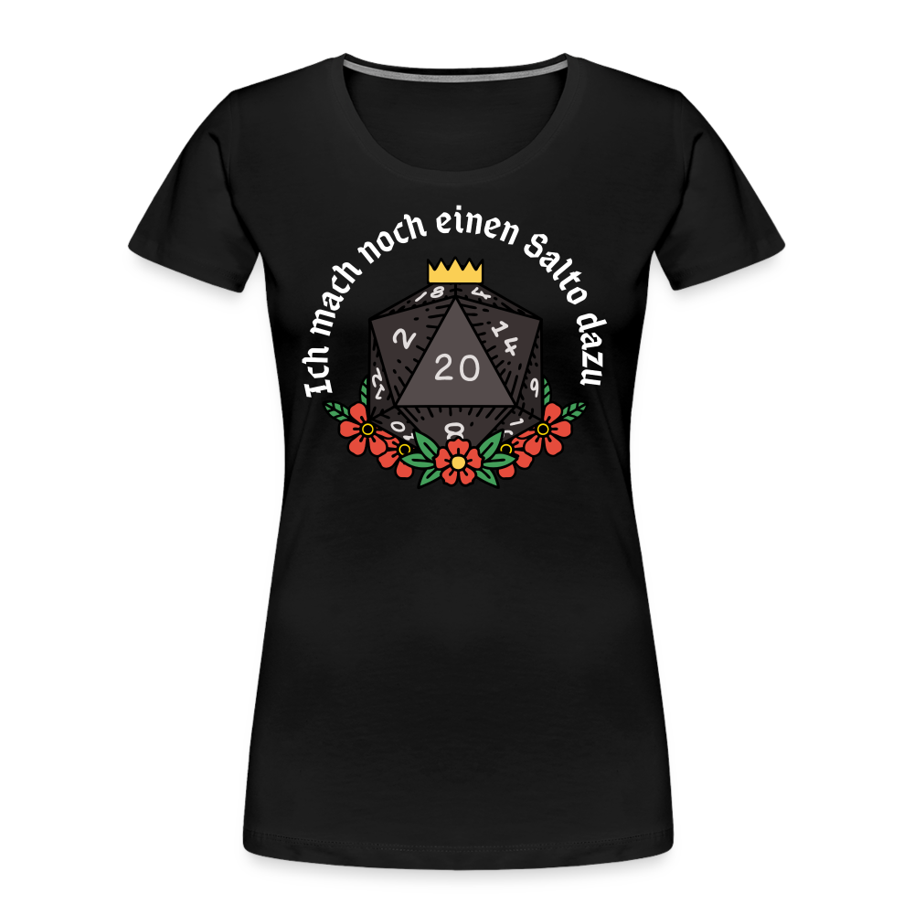 Frauen Premium Bio T-Shirt "Ich mach noch einen Salto dazu 20" - Schwarz