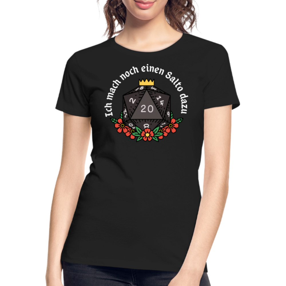 Frauen Premium Bio T-Shirt "Ich mach noch einen Salto dazu 20" - Schwarz