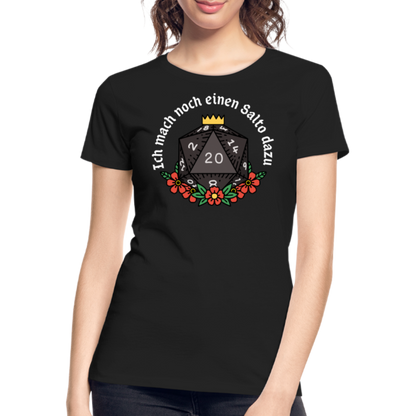 Frauen Premium Bio T-Shirt "Ich mach noch einen Salto dazu 20" - Schwarz