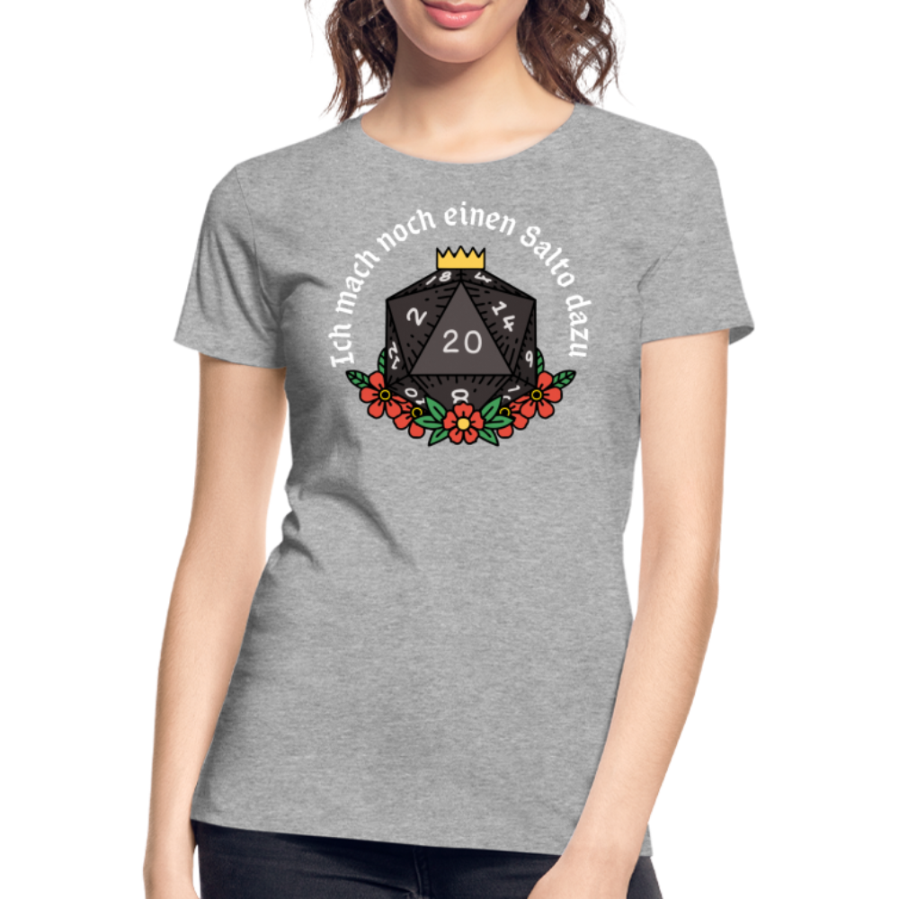Frauen Premium Bio T-Shirt "Ich mach noch einen Salto dazu 20" - Grau meliert
