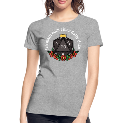 Frauen Premium Bio T-Shirt "Ich mach noch einen Salto dazu 20" - Grau meliert