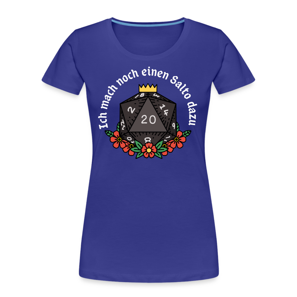 Frauen Premium Bio T-Shirt "Ich mach noch einen Salto dazu 20" - Königsblau