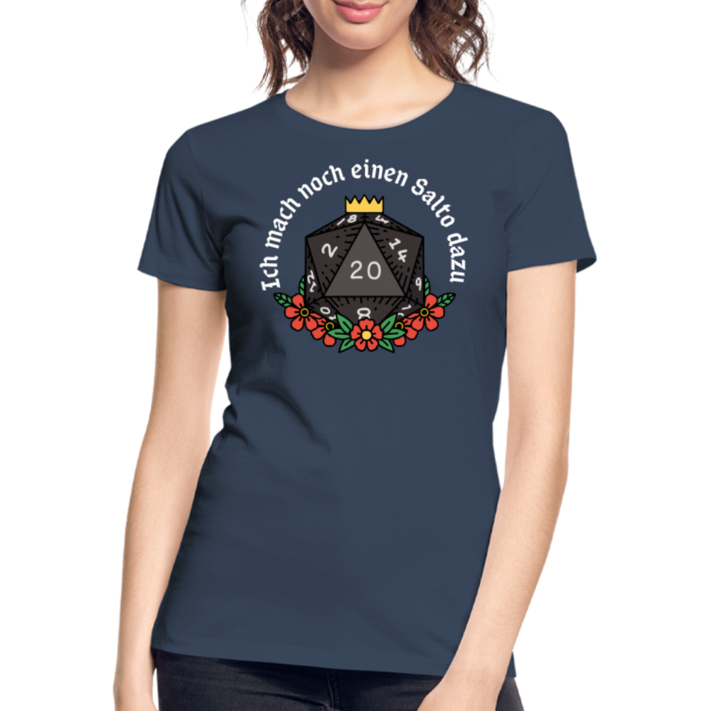 Frauen Premium Bio T-Shirt "Ich mach noch einen Salto dazu 20" - Navy