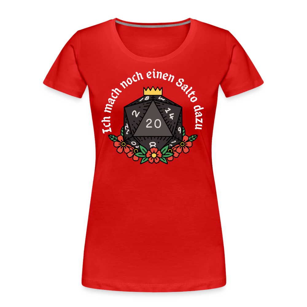 Frauen Premium Bio T-Shirt "Ich mach noch einen Salto dazu 20" - Rot