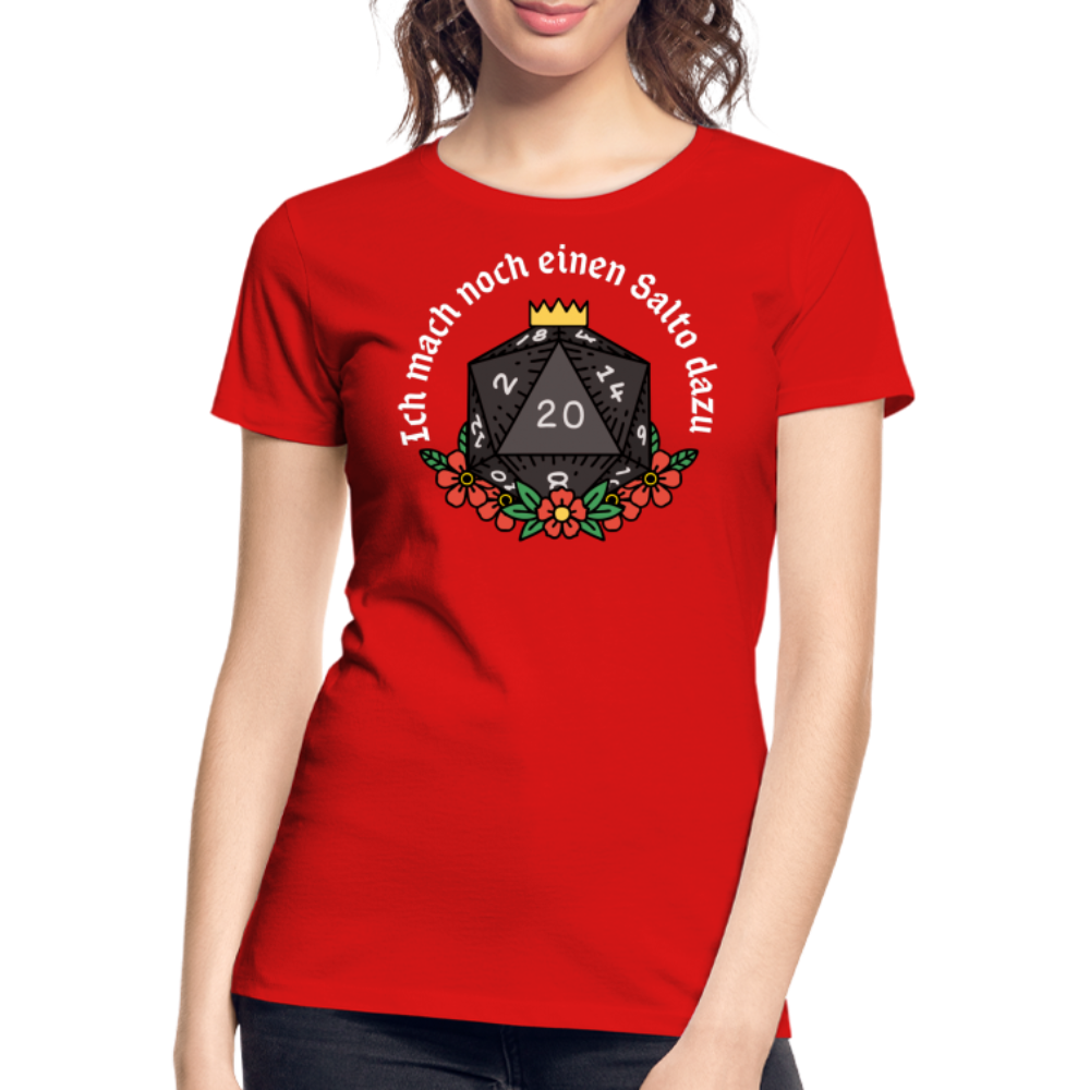 Frauen Premium Bio T-Shirt "Ich mach noch einen Salto dazu 20" - Rot