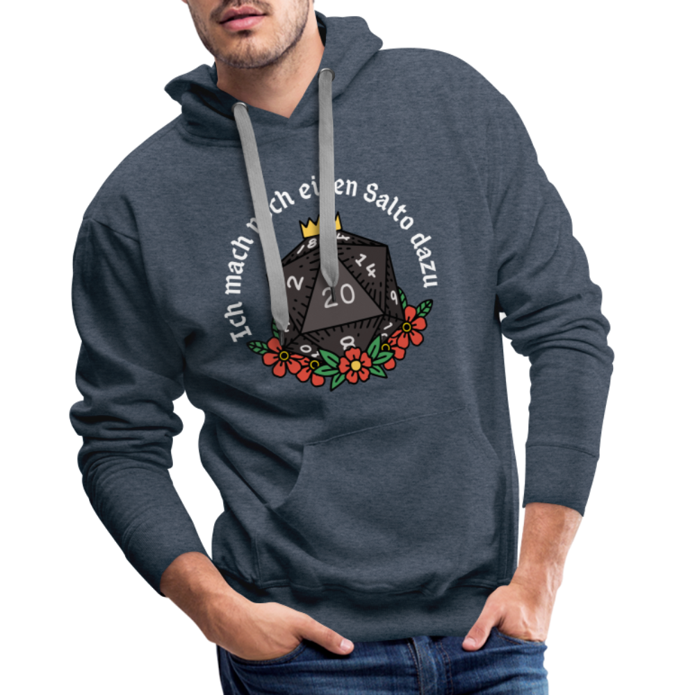Männer Premium Hoodie "Ich mach noch einen Salto dazu 20" - Jeansblau