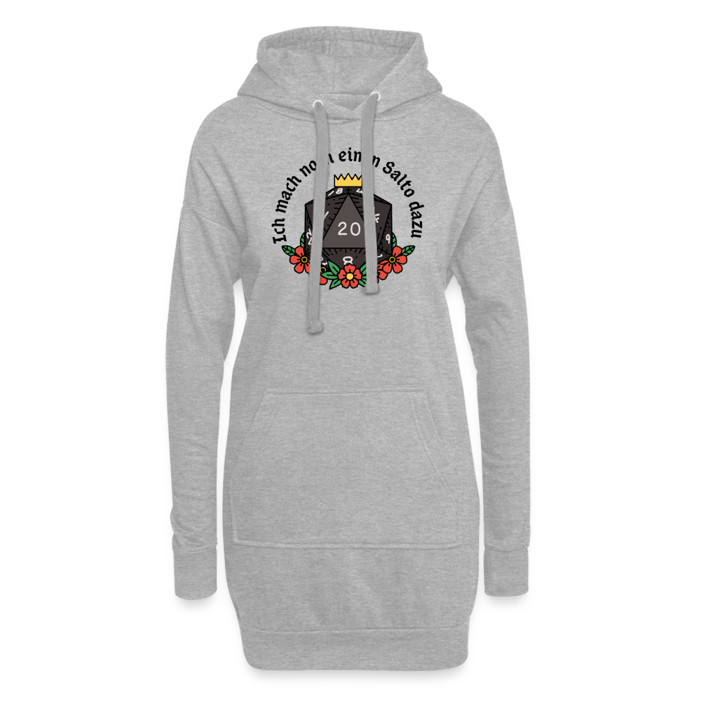 Hoodie-Kleid "Ich mach noch einen Salto dazu 20" - Grau meliert