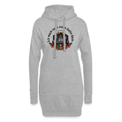 Hoodie-Kleid "Ich mach noch einen Salto dazu 20" - Grau meliert