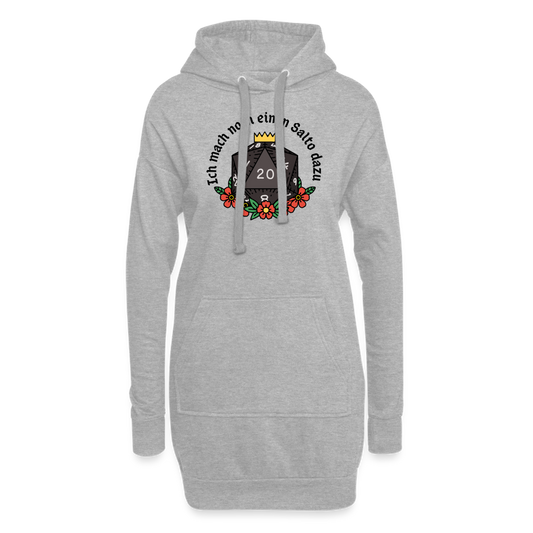 Hoodie-Kleid "Ich mach noch einen Salto dazu 20" - Grau meliert