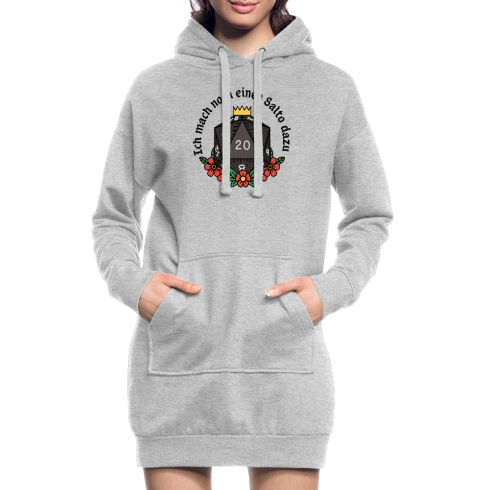 Hoodie-Kleid "Ich mach noch einen Salto dazu 20" - Grau meliert