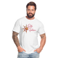 Männer Premium Bio T-Shirt Rote Fäden - weiß