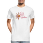 Männer Premium Bio T-Shirt Rote Fäden - weiß