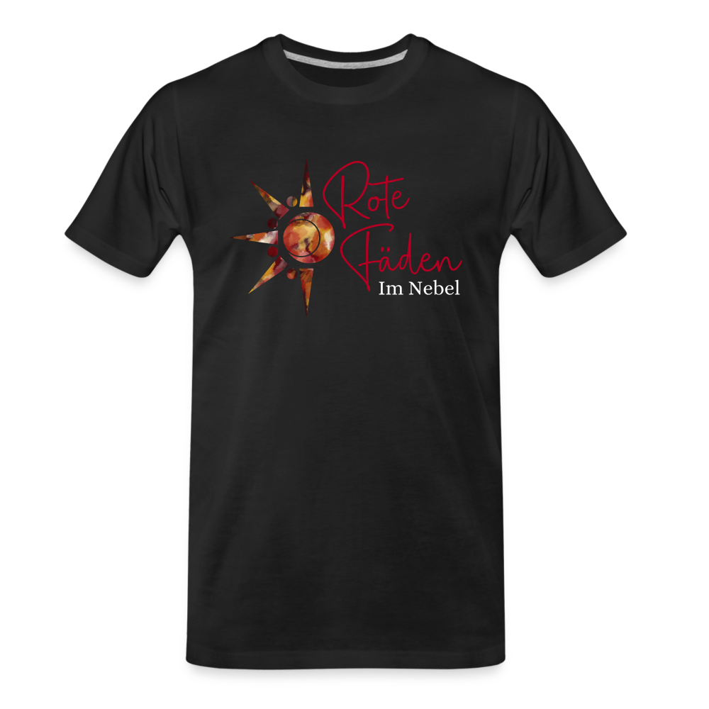 Männer Premium Bio T-Shirt Rote Fäden - Schwarz