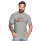 Männer Premium Bio T-Shirt Rote Fäden - Grau meliert