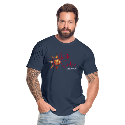Männer Premium Bio T-Shirt Rote Fäden - Navy