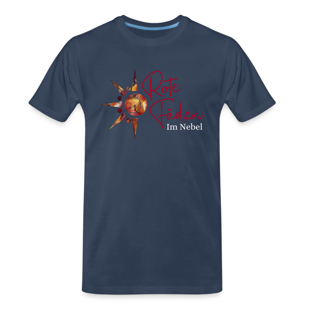 Männer Premium Bio T-Shirt Rote Fäden - Navy