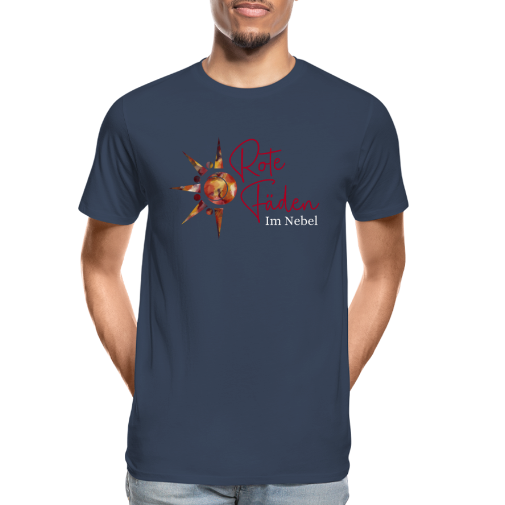 Männer Premium Bio T-Shirt Rote Fäden - Navy