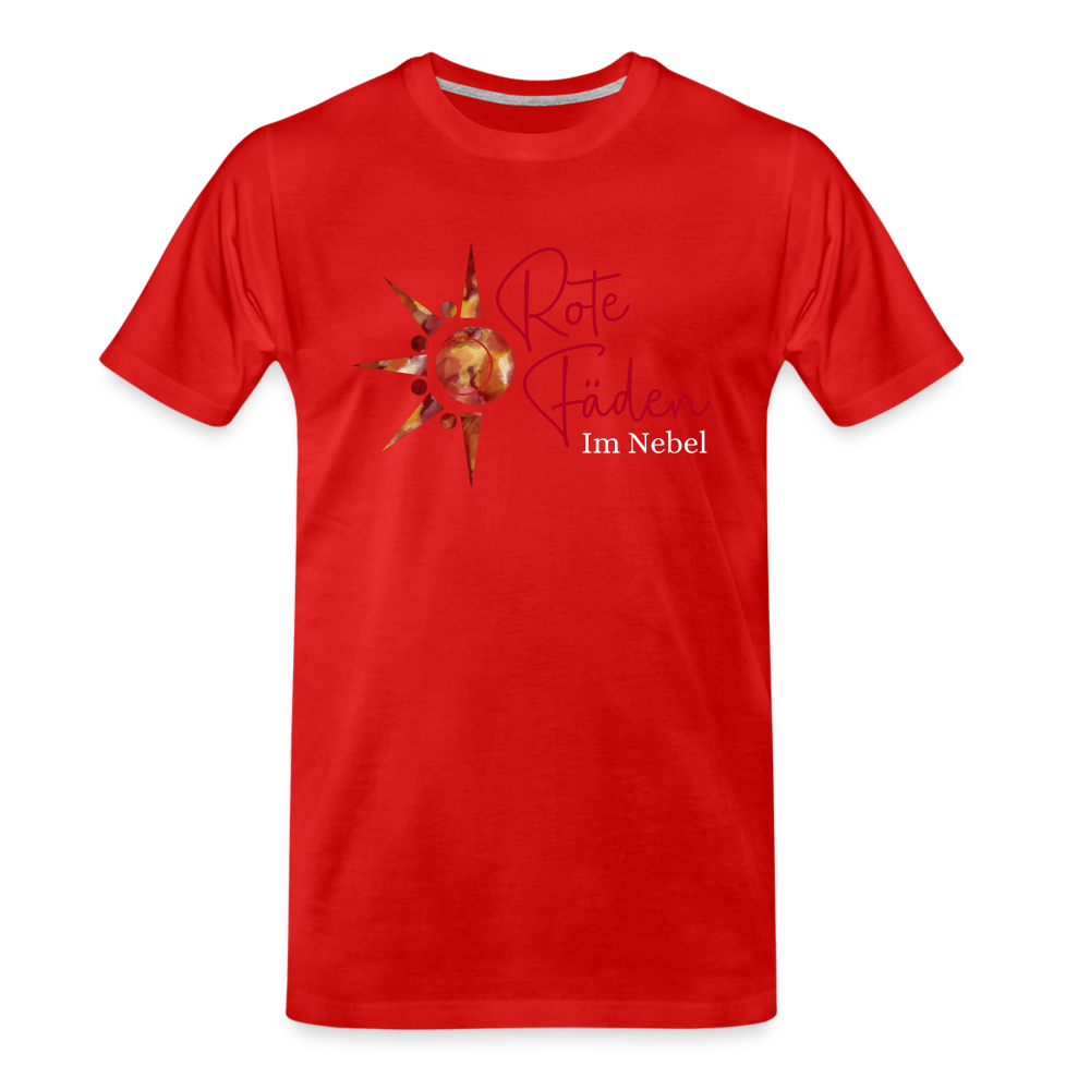 Männer Premium Bio T-Shirt Rote Fäden - Rot