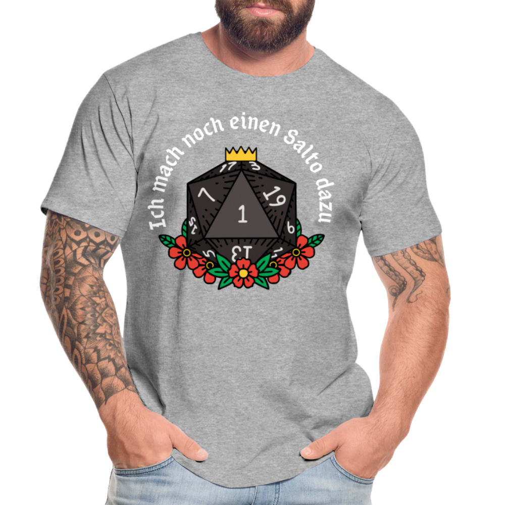 Männer Premium Bio T-Shirt "Ich mach noch einen Salto dazu 20" - Grau meliert