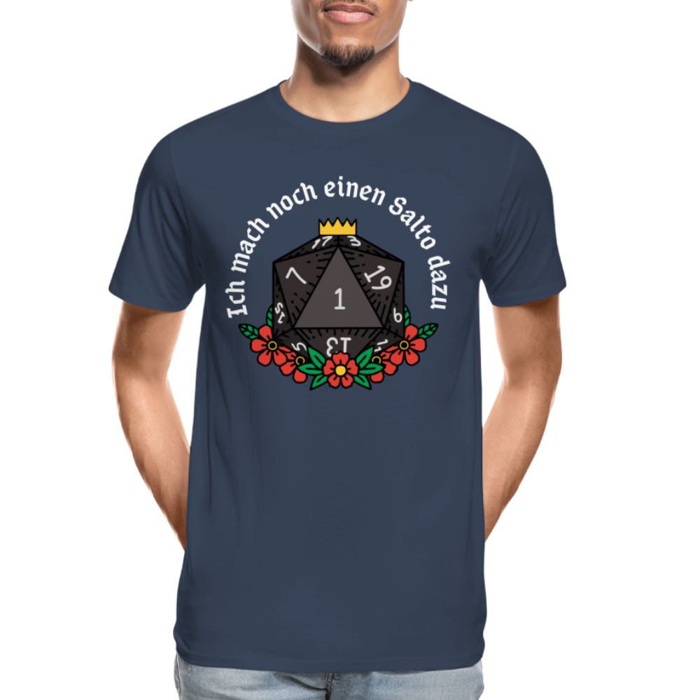 Männer Premium Bio T-Shirt "Ich mach noch einen Salto dazu 20" - Navy