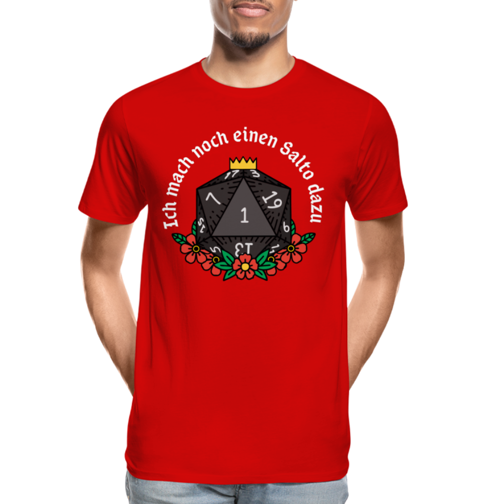 Männer Premium Bio T-Shirt "Ich mach noch einen Salto dazu 20" - Rot