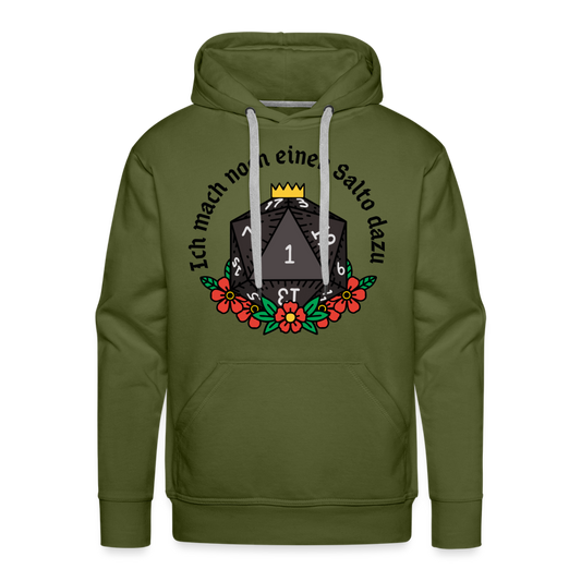 Men’s Premium Hoodie "Ich mach noch einen Salto dazu 1" - Olivgrün