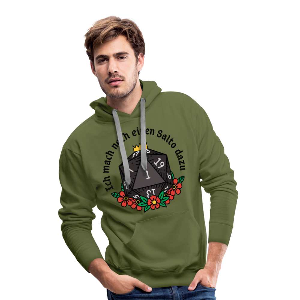 Men’s Premium Hoodie "Ich mach noch einen Salto dazu 1" - Olivgrün