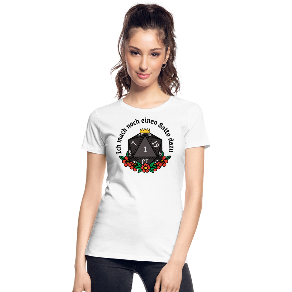 Frauen Premium Bio T-Shirt "Ich mach noch einen Salto dazu 1" - weiß